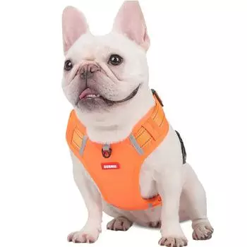 Жилет для собак без тяги, поводок для маленьких, средних и больших собак, регулируемый светоотражающий нагрудный ремень, прогулочный щенок, Шиба-ину, чихуахуа, французский бульдог, аксессуары для домашних животных чёрный