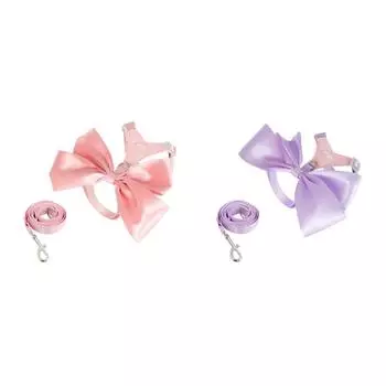 Жилет для собак, милый поводок с бантом для больших собак, шлейки, прочный разноцветный поводок, длинный ремень, мягкая ручка S