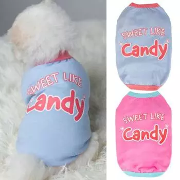 Жилет для собак, мягкий круглый дышащий эластичный воротник, дышащий летний тонкий жилет с буквенным принтом, крутая одежда для щенков, костюм для маленьких домашних животных XS розовый