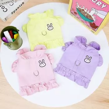 Жилет для собак на спине, одежда для домашних животных, одежда для домашних животных, весна/лето 2023, новинка, ковбойский комод с кроликом на спине S жёлтый