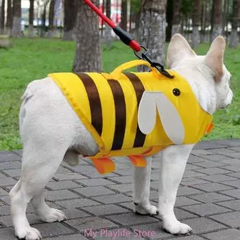 Жилет для собак Одежда для спасательных жилетов Ошейник для шлейки для собак Плавание для собак Летняя одежда для купания Одежда для животных XXS