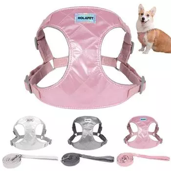 Жилет для собак, поводок с тяговой веревкой 1,4 м, набор для маленьких собак, кошек, без тяги, уличный, водонепроницаемый, для щенков Йоркшира, нагрудный ремень для домашних животных S