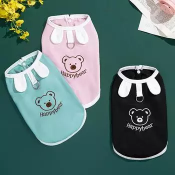 Жилет для собак с героями мультфильмов, одежда для собак маленьких собак, тонкая крутая одежда для щенков, футболка Тедди для собак померанского шпица, чихуахуа, аксессуары для собак XS чёрный