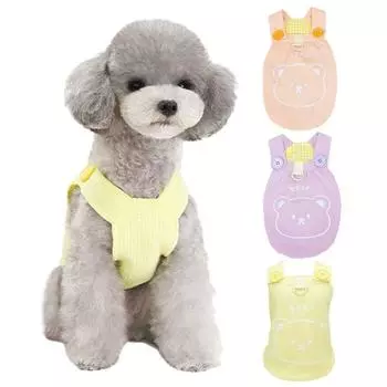 Жилет для собаки, очаровательное удобное тяговое кольцо, мягкое с узором, летняя рубашка с рисунком питомца, медведя и собаки, повседневная одежда 2XL фиолетовый