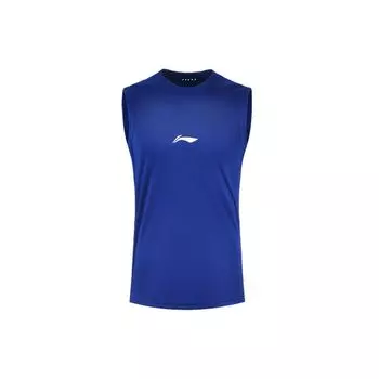Жилет для тренировок Li Ning Ping Pong Series, однотонный, с простым логотипом, мужские жилеты Mondrian-Blue AVSS635-2 M