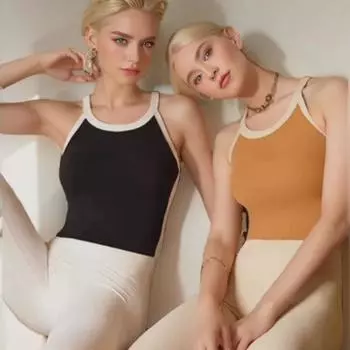 Жилет для высокоинтенсивной контрастной йоги: Премиальный телесный комбинезон для пилатеса и фитнеса S