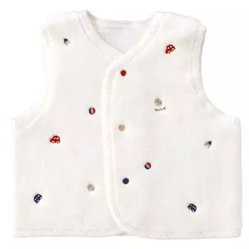 Жилет Хлопковое одеяло Игрушки Сделано в Японии [Детский замок] 70-80 слоновая кость