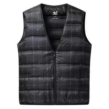 Жилет из гусиного бархата для мужчин, осенне-зимний, новый, универсальный, теплый жилет для активного отдыха, внешний жилет из гусиного бархата M чёрный