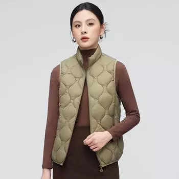 Жилет из хлопка для женщин 2024 года, новая верхняя одежда на осень и зиму, легкий жилет для мам, короткий жилет, теплый жилет из хлопка XL recommends 80-45kg