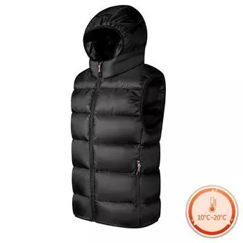Жилет из хлопка с цветными блоками для мужчин, теплая верхняя одежда с капюшоном и камзолом для мужчин 7XL