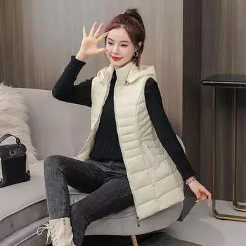 Жилет из хлопка, женская верхняя одежда, женский жилет, новый, средней и длинной длины, высококачественная одежда из хлопка для осени и зимы, хлопковая одежда, жилет Майяра XL 80-50kg around