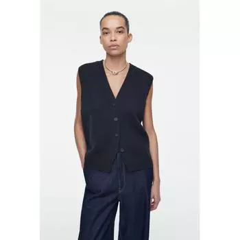 Жилет из трикотажной смеси COS Japan из кашемира navy/M