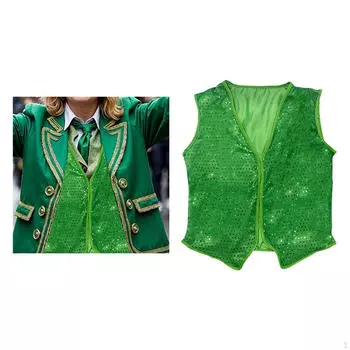 Жилет ко Дню Святого Патрика с зелеными пайетками для вечеринок, выпускного вечера, наряда на год
