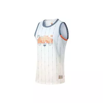 Жилет Li Ning Badfive Series Seven City Link Beijing Time Striped Letter Printing, влагоотводящий, свободный, для соревнований, мужские жилеты Cloud-Blue AAYT725-1 XXL