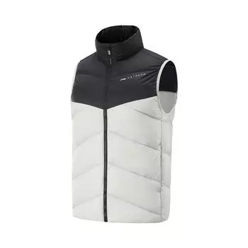 Жилет Li Ning Color Block с застежкой-молнией и воротником-стойкой, удобный, дышащий, универсальный, свободный, мужской, черный, белый AMRU101-11 L