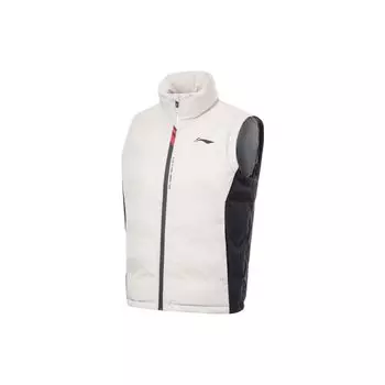 Жилет Li Ning Color Block Stand Collar из хлопка, унисекс, жилеты, антарктический серый AMMT001-4 3XL
