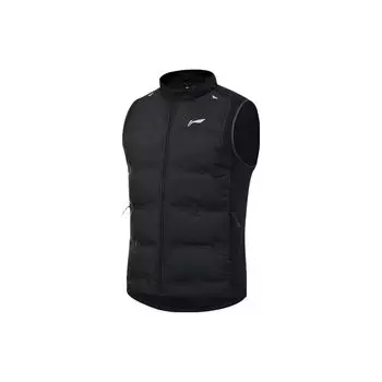Жилет Li Ning Running Series однотонный с воротником-стойкой, светоотражающий, мужской, черный AYMT051-1 L