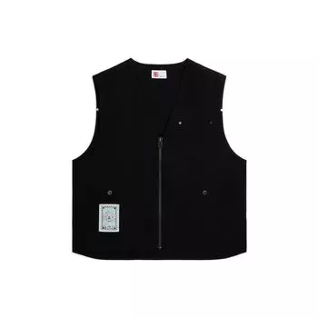 Жилет Li Ning Summer Party Series с однотонной этикеткой и молнией, свободный жилет для мужчин, черный, AMDS069-2 L