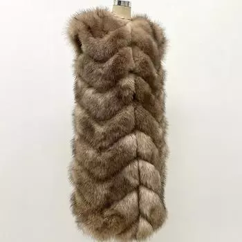 Жилет Mao Mao, женская новая осенне-зимняя одежда, верхняя одежда, темперамент, искусственный мех, сращивание, куртка, имитация лисьего меха, теплый жилет S белый