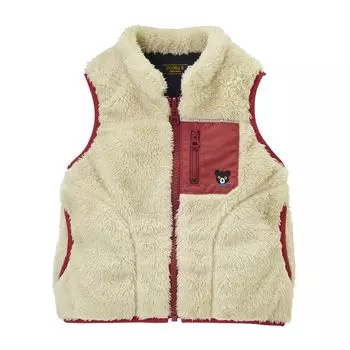 Жилет MIKI HOUSE Double B Boa Fleece Cold Protection Plain Bear для мальчиков и девочек, детская одежда 110 см, бежевый [MIKI HOUSE] Детская 60-5705-496 бежевый