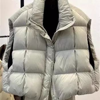 Жилет, модный жилет в иностранном стиле, теплая короткая пуховая хлопковая куртка M