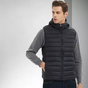 Жилет, мужская зимняя хлопковая одежда с капюшоном, мужская майка, пуховая хлопковая куртка на плечах, теплое хлопковое пальто, куртка M