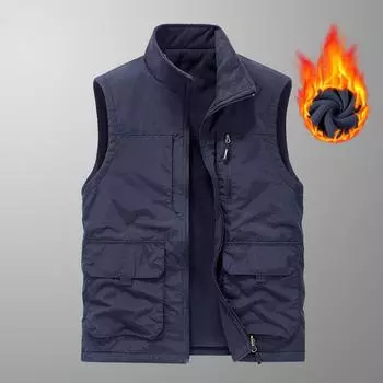 Жилет мужской Four Seasons, тонкий, без рукавов, с воротником-стойкой, с несколькими карманами, быстросохнущий, большой размер M серый