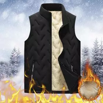 Жилет мужской осенне-зимний новый свободный бархатный утолщенный теплый жилет из овечьего бархата модный жилет куртка для активного отдыха L