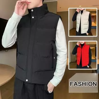 Жилет мужской теплый пуховый хлопковый молодежный жилет мужской утолщенный жилет куртка молодежный жилет большого размера M красный