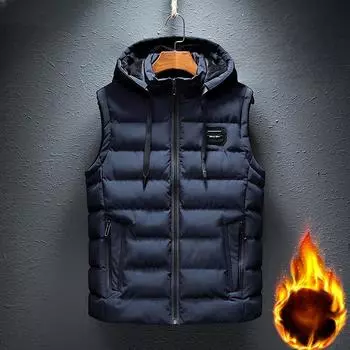 Жилет мужской жилет весна, осень и зима Корейская версия жилет пуховый жилет куртка хлопковое пальто M красный