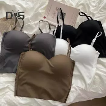 Жилет на бретельках из ледяного шелка с регулируемыми бретелями на груди, красивый топ на бретельках на спине, эластичный тканевый низ, топы серый