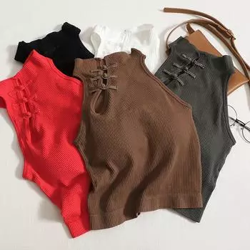 Жилет на бретельках в стиле ретро, сексуальный топ без рукавов, короткие майки с подкладкой для бюстгальтера, сексуальные тонкие однотонные футболки и топы, майки и майки