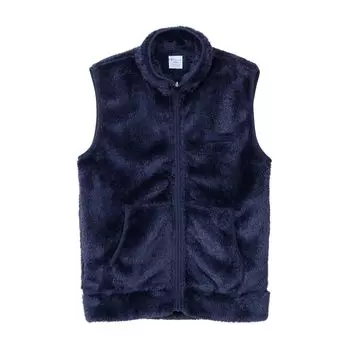 Жилет на молнии, куртка Boa из флиса с вышитым логотипом, верхняя одежда с высоким воротом, базовый темно-синий цвет [Champion] C3-L617/C3-L617Z для мужчин тёмно-синий