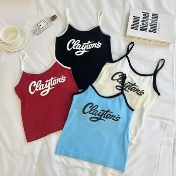 Жилет на подтяжках с надписью, короткие топы на бретелях с подкладкой для бюстгальтера, сексуальные тонкие однотонные футболки и топы, майки и майки