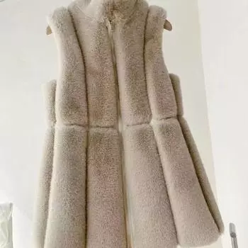 Жилет осенне-зимний жилет женский 40-50 лет имитация норки бархатный жилет иностранный стиль новый one size fits all чёрный