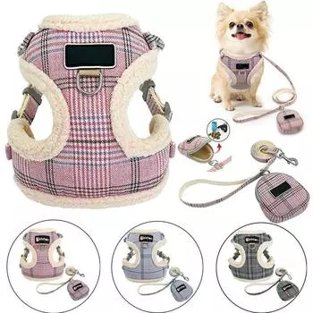 Жилет-ошейник для домашних животных с защитой от потери, регулируемый без натяжения, для щенков чихуахуа, котят, тяговый трос, ремень для маленьких и средних домашних животных S зелёный