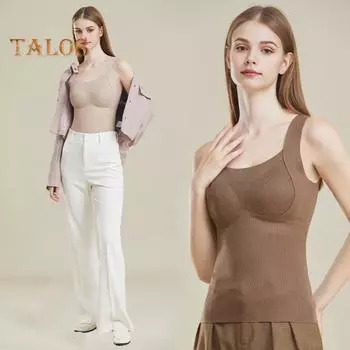 Жилет-подкладка 3D Cup Shape Теплый Удобный Самонагревающийся Термотоп Утепленный Бесшовный Осенне-Зимний Базовый Жилет M кофейный