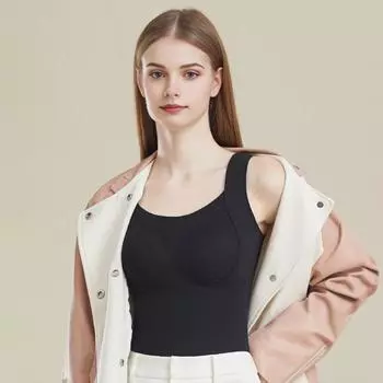 Жилет-подкладка 3D Cup Shape Теплый Удобный Самонагревающийся Термотоп Утепленный Бесшовный Осенне-Зимний Базовый Жилет M чёрный