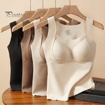 Жилет-подкладка 3D Cup Shape Теплый Удобный Самонагревающийся Термотоп Утепленный Бесшовный Осенне-Зимний Базовый Жилет M бежевый