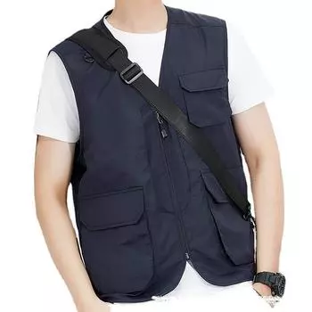Жилет рабочей одежды, мужской уличный быстросохнущий тонкий жилет с несколькими карманами L серый