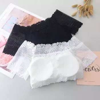 Жилет Рубашка с полым низом Жилет Сексуальная шаль Антибликовый топ-труба Универсальная кружевная накидка на груди белый