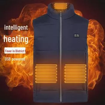 Жилет с девятью зонами обогрева USB Smart Heat Vest - настраиваемый электрический согревающий жилет XXXXL чёрный