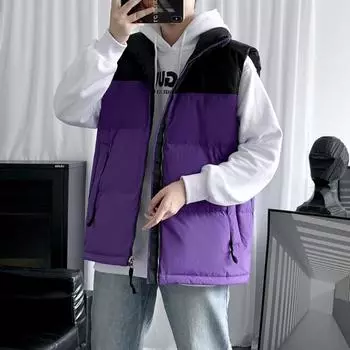 Жилет с хлопковой подкладкой мужской зимний корейский вариант молодежный мужской повседневный жилет куртка мужской топ S оранжевый