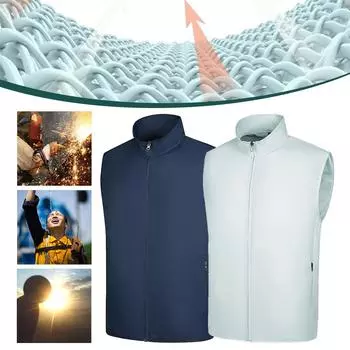 Жилет с кондиционером, USB-зарядка, кондиционер, одежда, 3 скорости, регулируемый охлаждающий жилет для работы при высоких температурах L синий