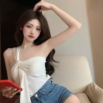 Жилет с косой вязкой на узле - сексуальный дизайн 2024 года One size (suitable for 75-120 jin) белый