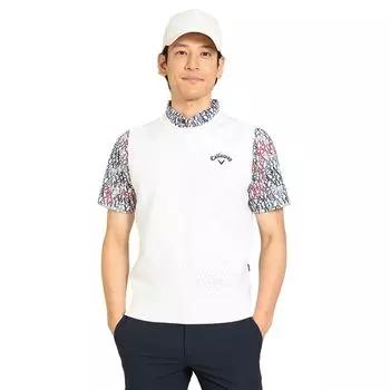 Жилет с круглым вырезом для гольфа C23219100 LL [Callaway] для мужчин (Камуфляжный жаккард) / / 1030_Белый