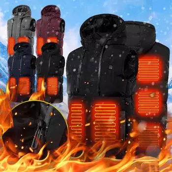 Жилет с подогревом 8 двойного управления Интеллектуальный жилет с электронагревом при постоянной температуре L чёрный