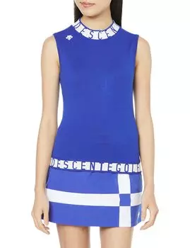 Жилет с воротником-стойкой, цветной, многослойный, гольф DGWVJL80 BL00, эквивалент японского размера M [DESCENTE GOLF] женский (синий)