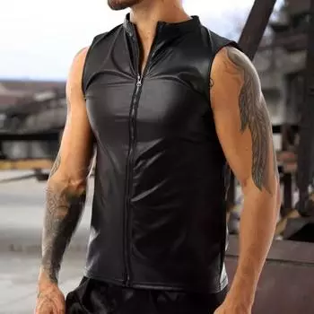 Жилет Шикарный облегающий жилет без рукавов размера плюс матовый летний жилет пальто мужской вечерний жилет мужская одежда 2XL чёрный