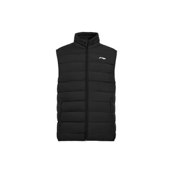 Жилет унисекс с воротником-стойкой серии Li Ning Badminton, однотонный, черный AMRT063-1 M